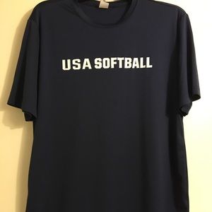 navy blue dri-fit usa softball shirt